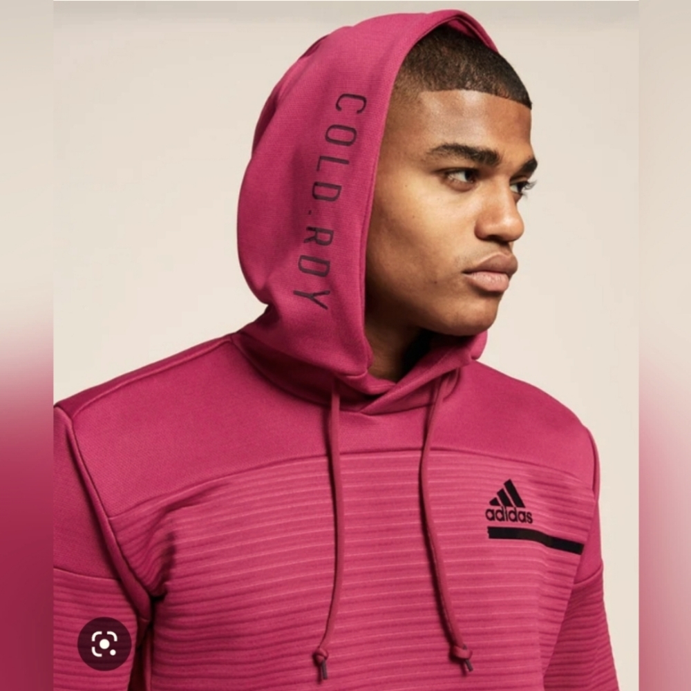 Adidas Z.N.E Cold Ready Men's Hooded Pull-Over Power Berry Sz Small FS7214